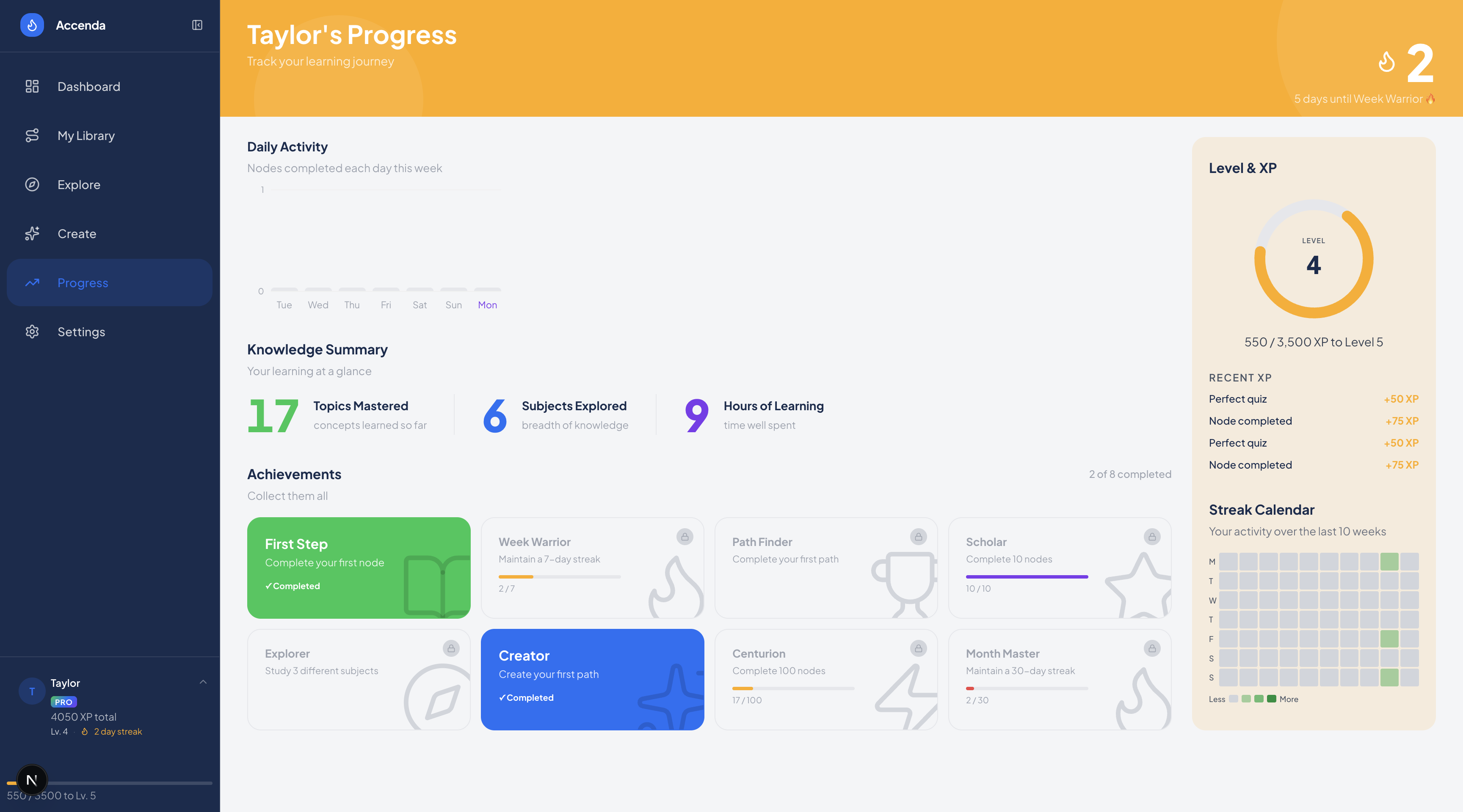 Accenda progress